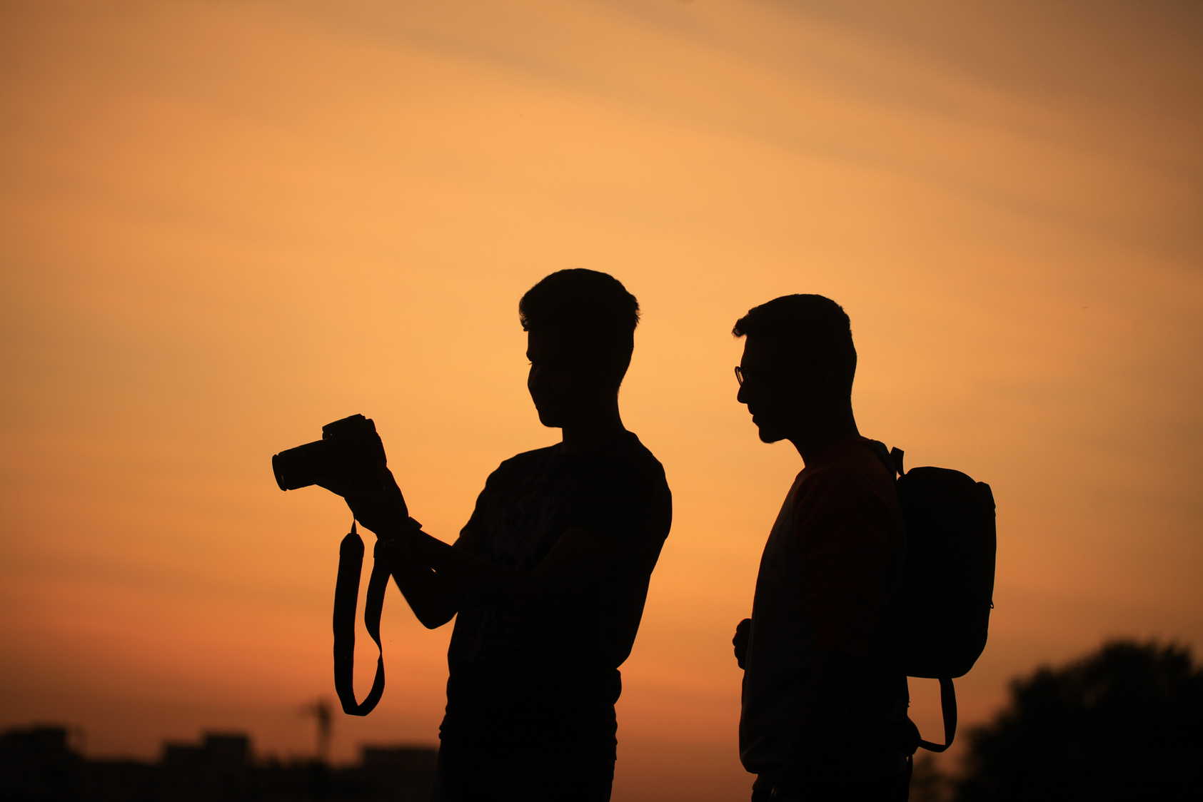 Silhouette of Photographers After Sunset